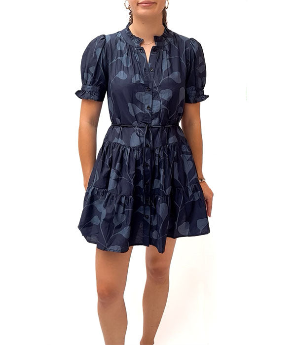 Las Alturas Mini Dress - Indigo Trellis