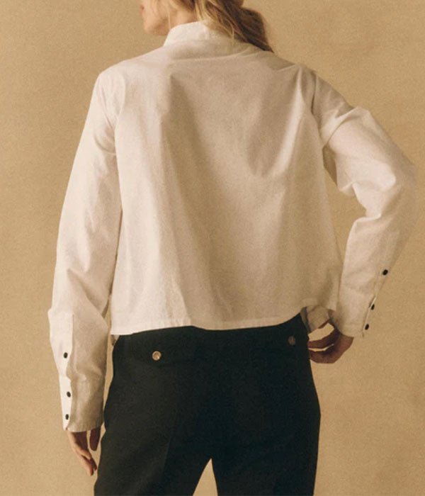 The Pleated Tux Top - White