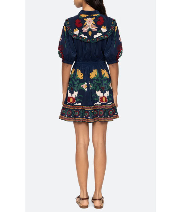 Cassia S/S Dress - Navy