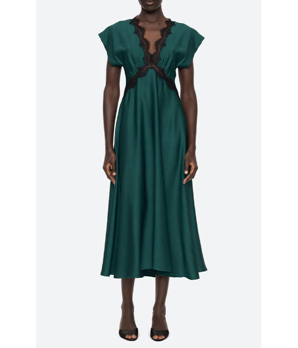 Noa V-Neck Dress - Teal