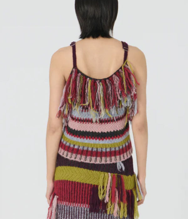 Goldie Fringe Top - Cherry Multi