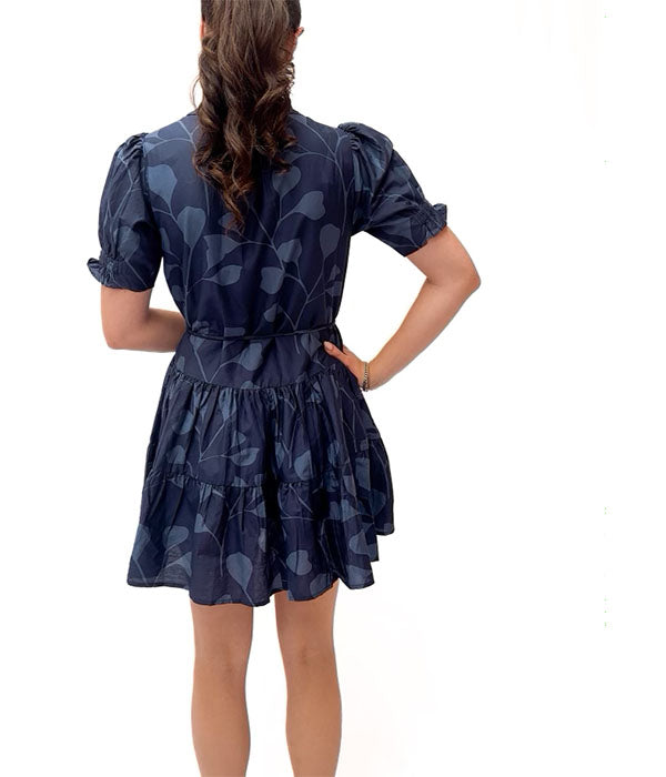 Las Alturas Mini Dress - Indigo Trellis