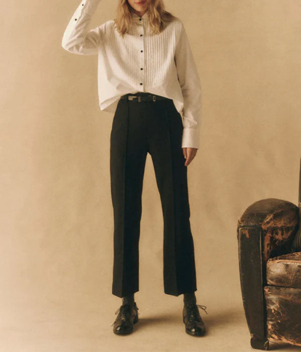 The Pleated Tux Top - White