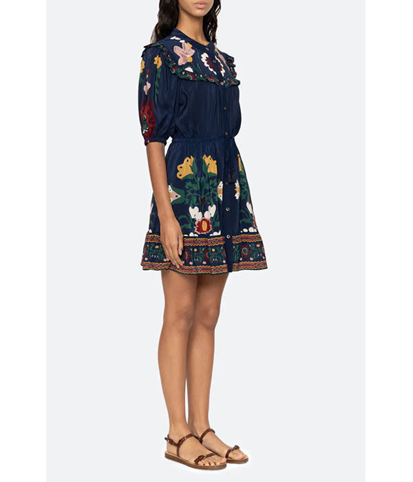 Cassia S/S Dress - Navy