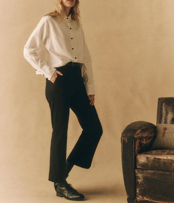 The Pleated Tux Top - White