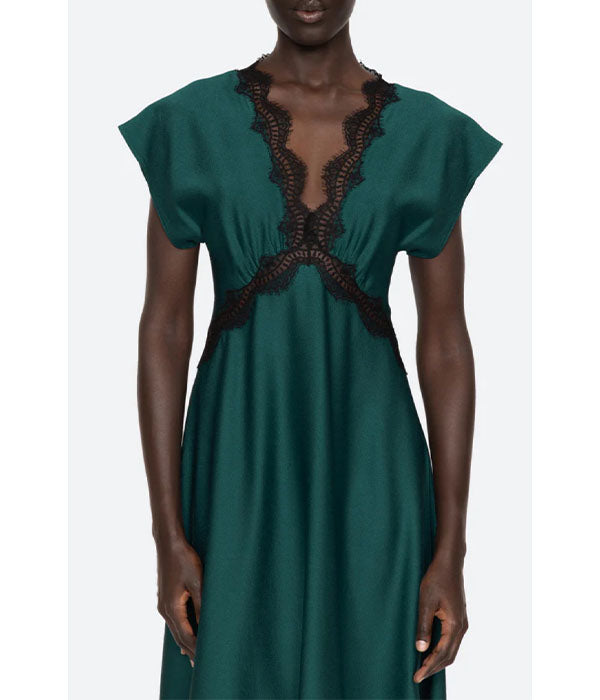 Noa V-Neck Dress - Teal