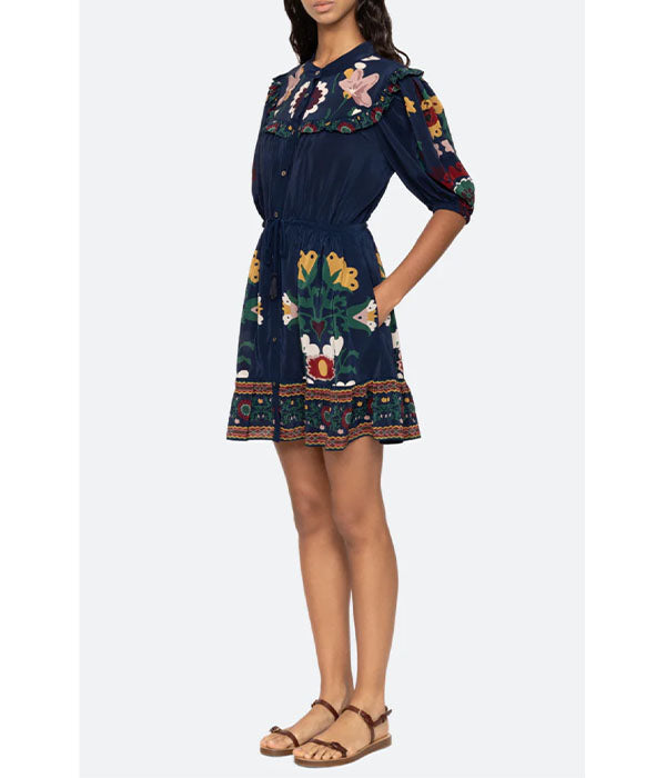 Cassia S/S Dress - Navy