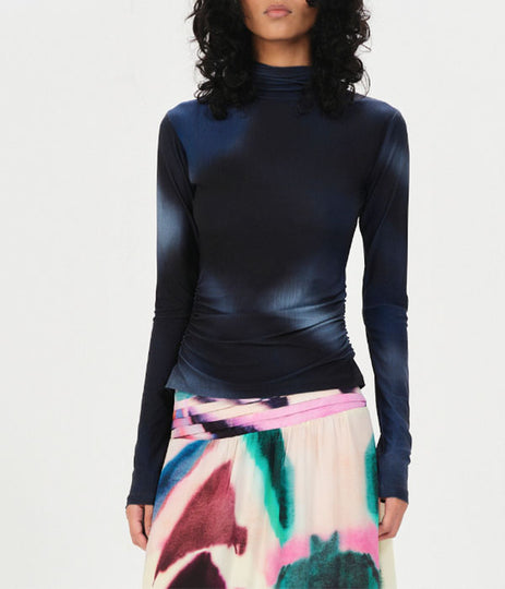 Varela Aida Turtleneck Top - Blue