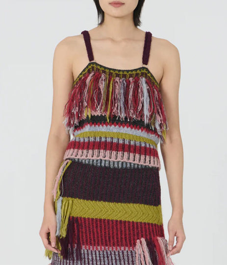 Goldie Fringe Top - Cherry Multi