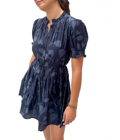 Las Alturas Mini Dress - Indigo Trellis