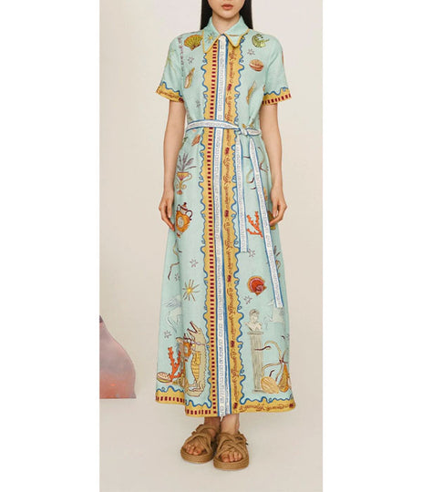 Surrealist Summer Shirt Dress