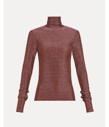 Lurex Jersey Turtleneck - Ruby