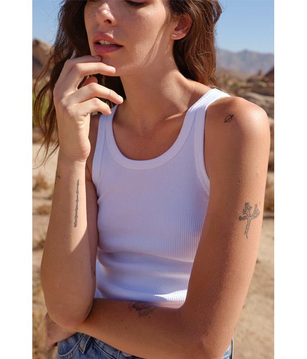 Long Rib Tank - White