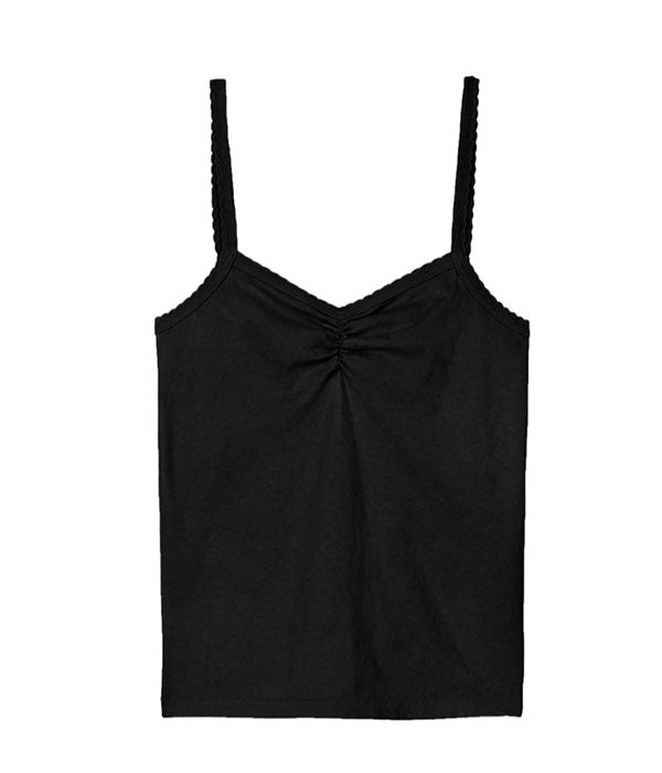 Scallop Knit Cami - Vintage Black