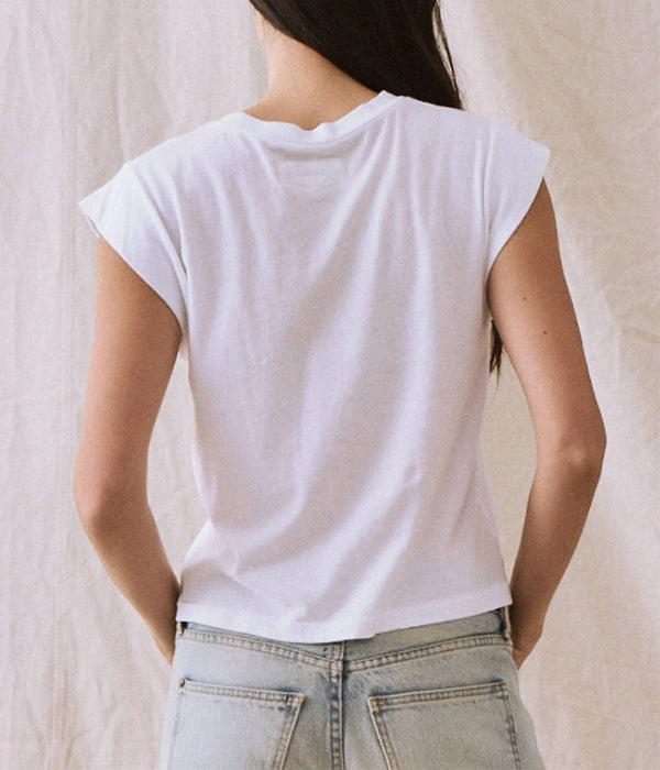 The Peak Shoulder Tee. - True White